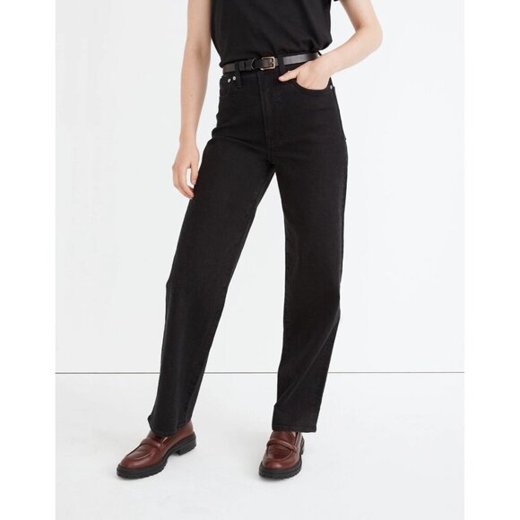 Madewell 32 The Perfect Vintage Wide Leg Jean Faded Black Raw Hem GUC - Picture 1 of 9